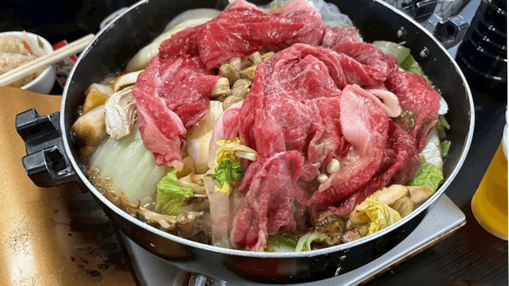 魚松の大迫力すき焼き